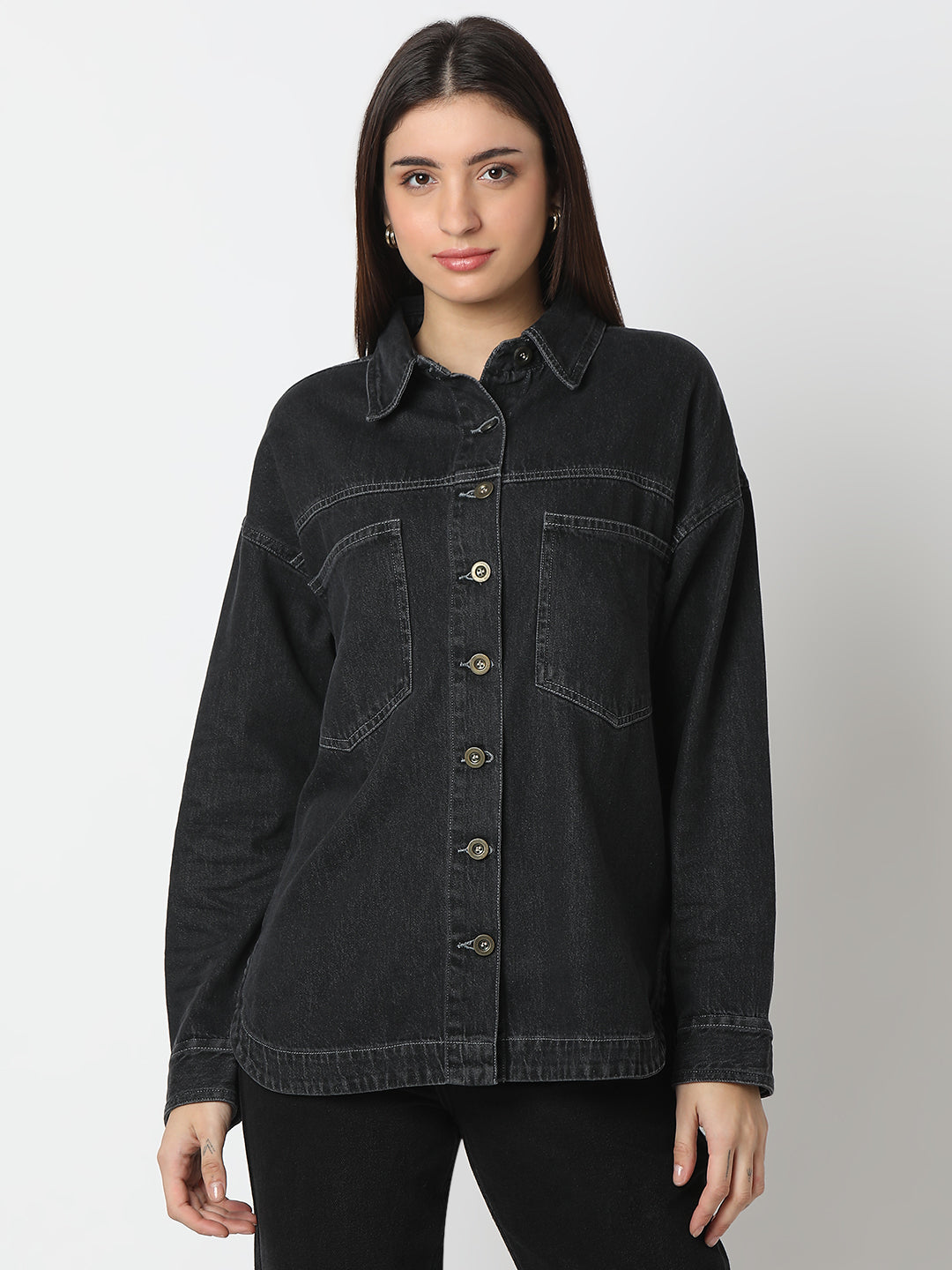 TARAMA Womens Oversized Denim Shacket