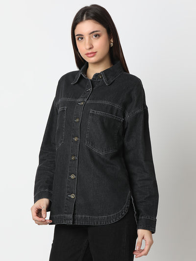 TARAMA Womens Oversized Denim Shacket