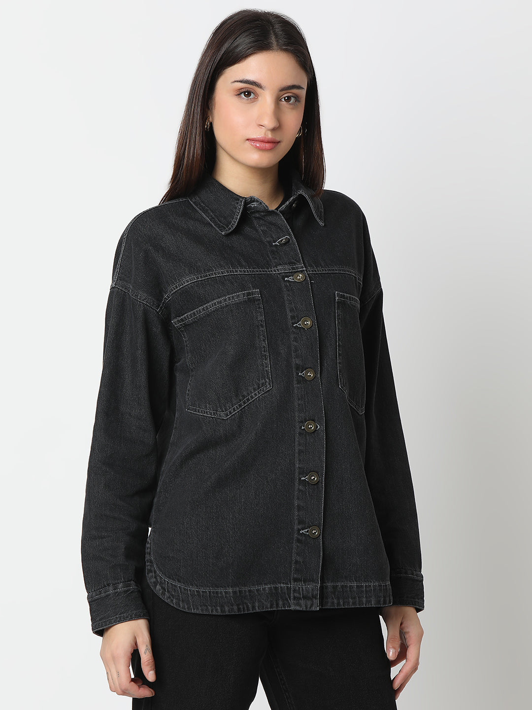 TARAMA Womens Oversized Denim Shacket