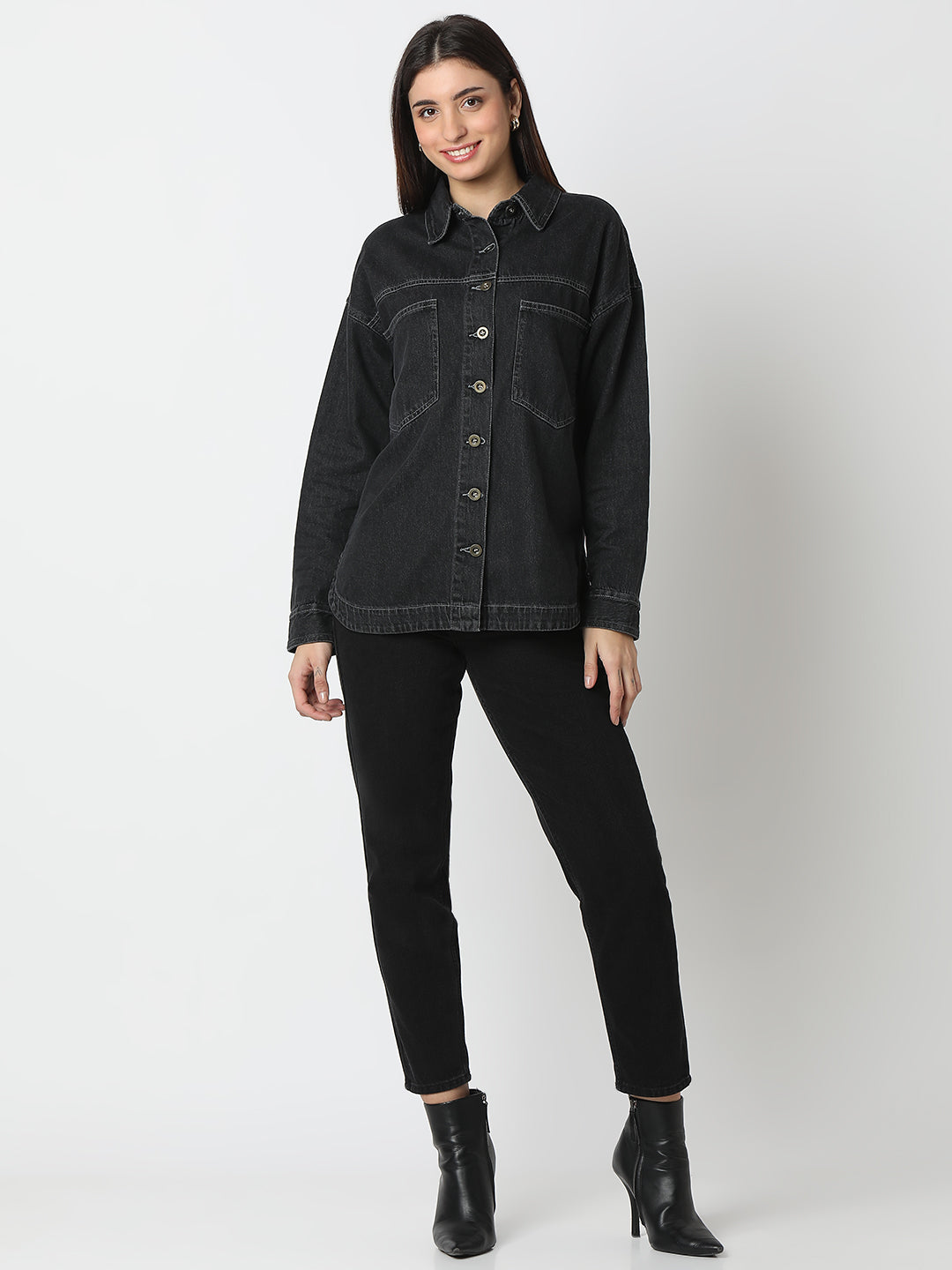 TARAMA Womens Oversized Denim Shacket